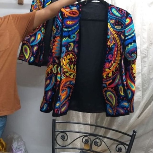Embroidered Men’s Black Velvet Spencer Jacket
